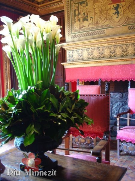 Eines der prchtigen Blumenarrangements in Schloss Chenonceau