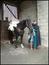 Claus und sein Pferd Maya, einem Shirehorse
