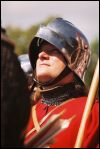 Sptmittelalterlicher Soldat aus Sddeutschland mit Schaller und Ringpanzerkragen vor Soest