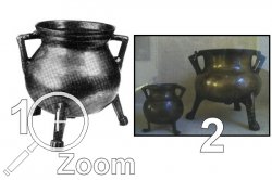 (1) Bronzegrapen aus London, 14.Jhd, (2) Bronzegrapen aus dem Germanischen Nationalmuseum, Nrnberg