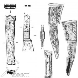 Messer und Scheiden aus den Funden aus Lodon. Konstruktive Details.