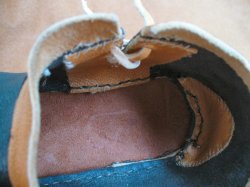 Detail der Verstrkungen der Ferse und des Verschlusses