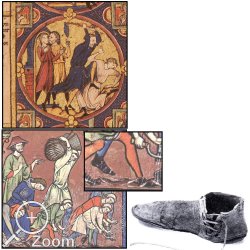 Verschiedene Handschriften, Frankreich/Paris, Mitte 13. Jhd, Schuhfund London