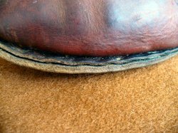 Detail der Sohlenflickennaht