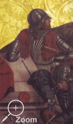 Darstellung eines Ringpanzerkragens in der Munderkinger Passion, sptes 15tes Jahrhundert