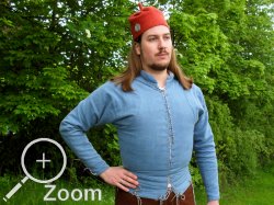 Rstwams aus Indigogefrbtem Leinen, mit Seidenftterung