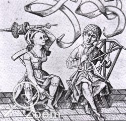 Haspel in einer spätmittelalterlichen Illustration (1480)